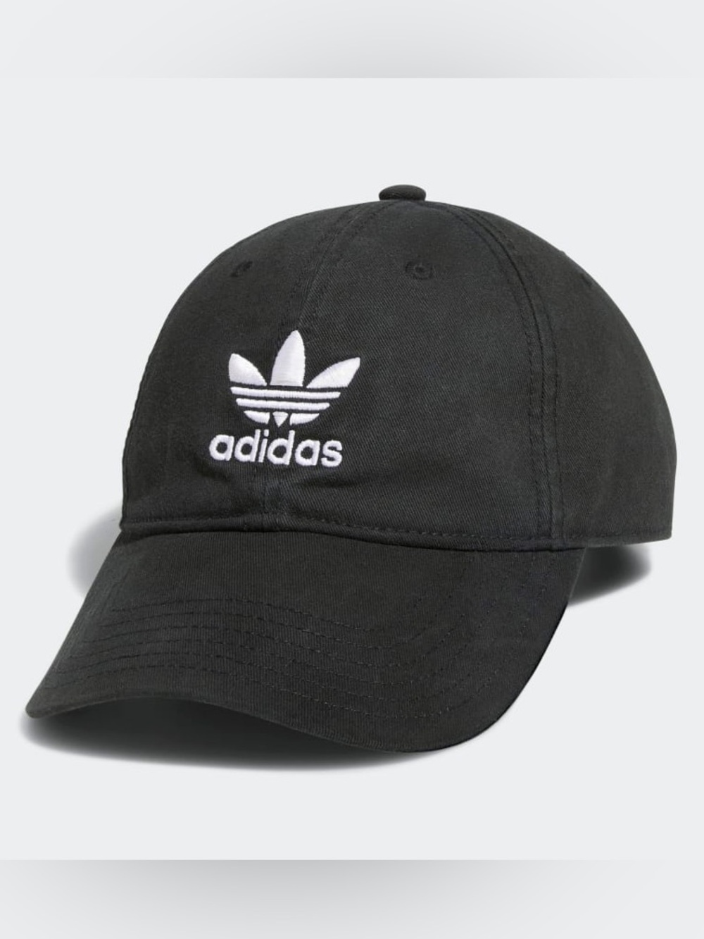 black Adidas Originals Trefoil relaxed strapback